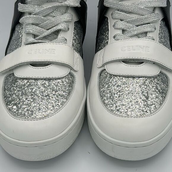 New CELINE CT 06 CT-06 HIGH TOP SNEAKER in CALFSKIN Size 38/ US 8 Luxury - Picture 4 of 12